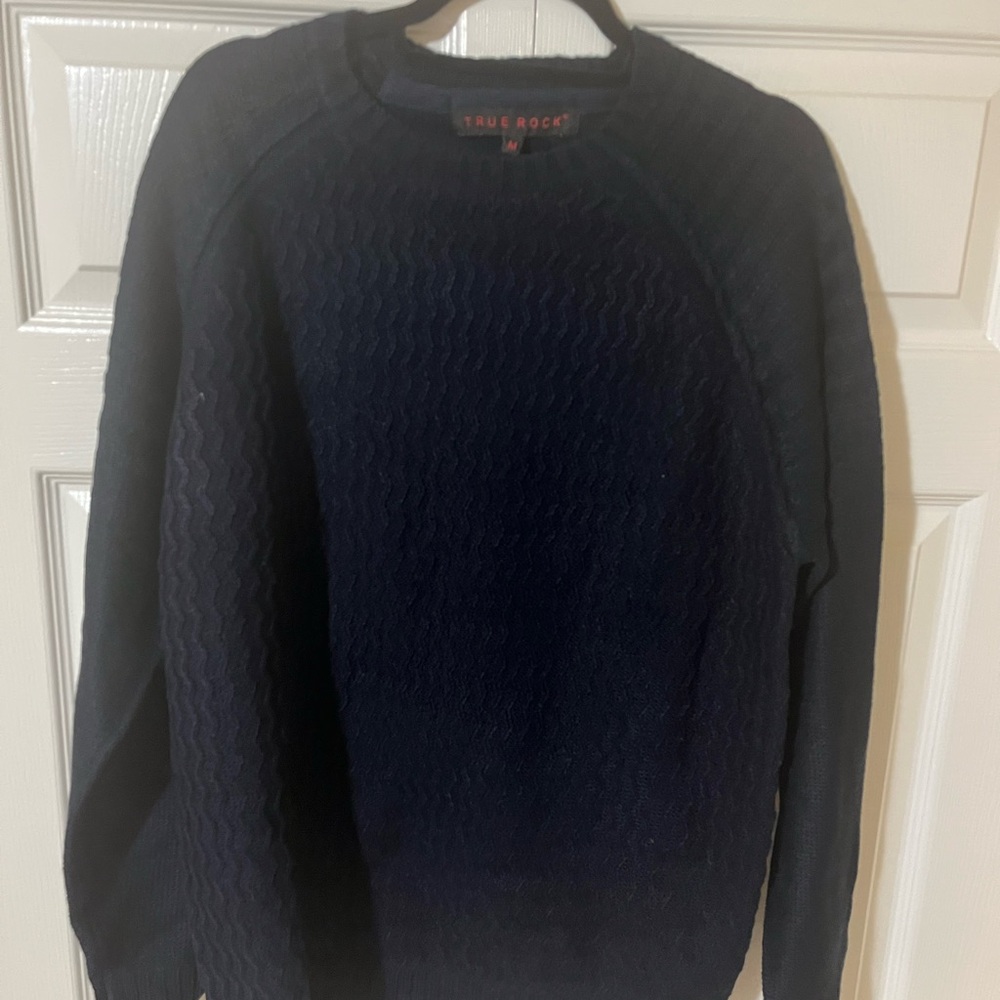 TRUE ROCK Men's Dark Blue Crewneck Sweater